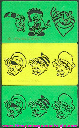 (3) Old Kellogg’s Cereal Advertising Character Stencil Prizes