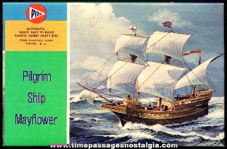 Complete Boxed Pyro Plastics Pilgrim Ship Mayflower Model Kit