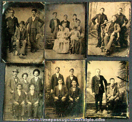 (6) Tin Type Group Photographs