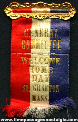 South Grafton (Massachusetts) WWI Welcome Home Day General Committee Ribbon