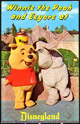 1970’s Winnie The Pooh & Eeyore Disneyland Postcard
