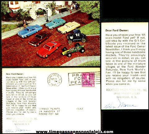 1965 New York World’s Fair Ford Cars Promotional Postcard