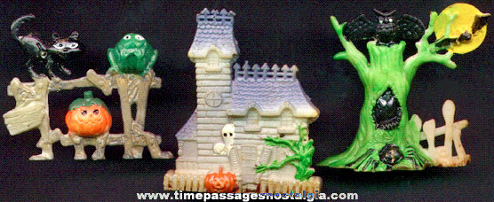 (3) Old Halloween Cake Decorations