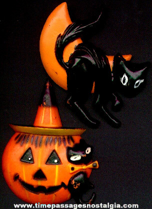 (2) Old Halloween Cake Decorations