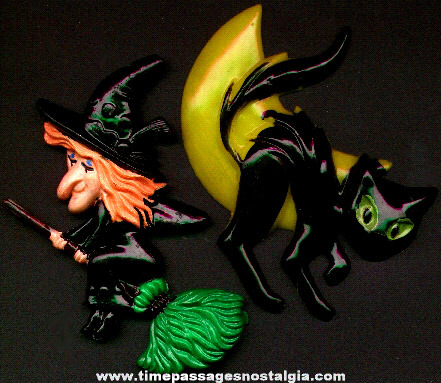 (2) Old Halloween Cake Decorations