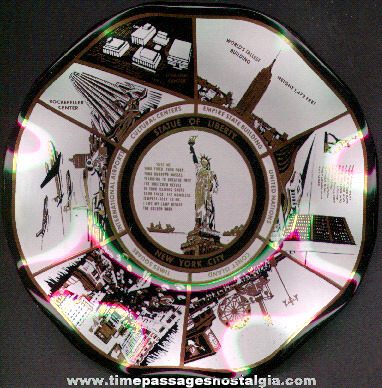 New York City Advertising Souvenir Glass Ashtray