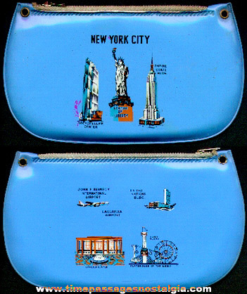 Old New York City Advertising Souvenir Vinyl Purse