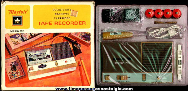 Old Unused Mayfair Tape Recorder Set In The Original Box