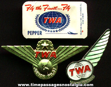 (3) Old Trans World Airlines (TWA) Items