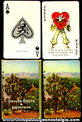 Old Boxed Set Orange Grove & Mountains Playing Cards