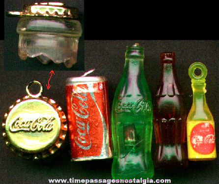 (5) Old Miniature Coca - Cola Soda Advertising Items