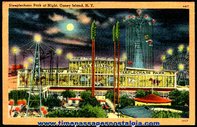 Old George C. Tilyous Steeplechase Park Pavilion Of Fun Coney Island Post Card