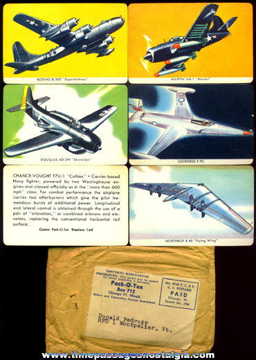 Complete Set Of (27 different) 1957 Airplane Cards With Mailer From Quaker Pack Of Ten Cereal