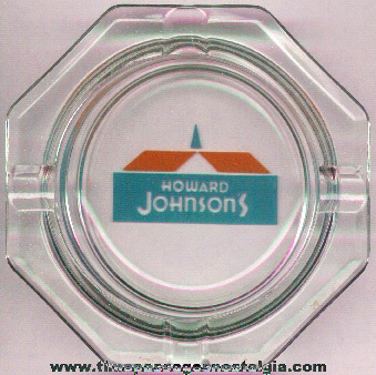 Howard Johnson’s Restaurant Advertising Glass Ashtray