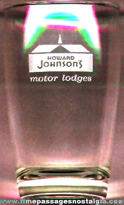 Howard Johnson’s Restaurant Advertising Drinking Glass