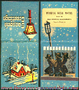 Old Unused Over Sized Wishing Well Motel Advertising Christmas Premium Match Pack