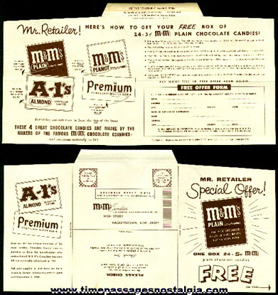 Scarce 1960 Special Retailer Offer For M & M’s Candy