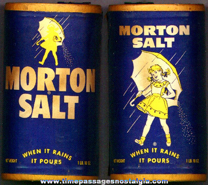 Old Morton’s Salt Advertising Cardboard Can