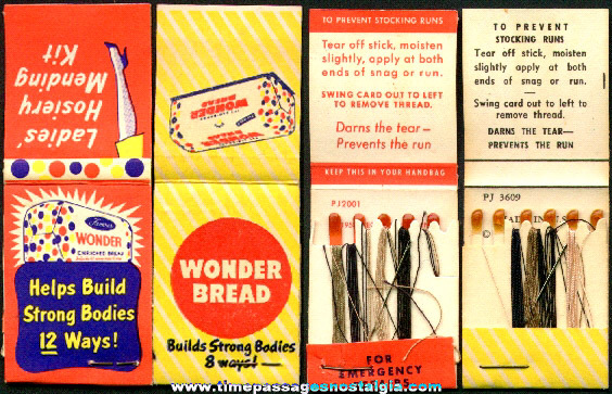 (2) Different Old Wonder Bread Advertising Premium Sewing Kits