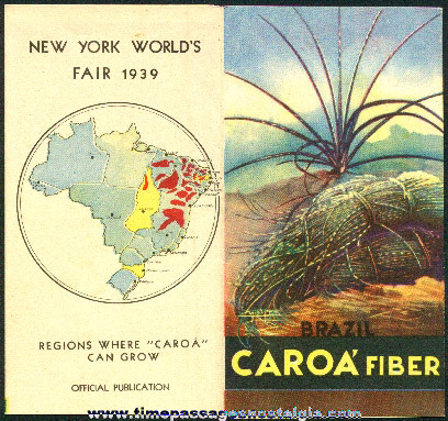 Official CAROA FIBER Brochure For The 1939 New York World’s Fair