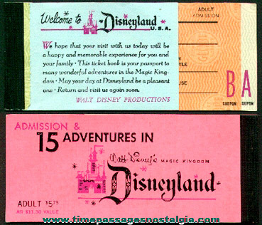 Old Disneyland Ticket Booklet