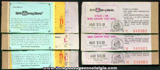 (3) Old Disneyworld Ticket Booklets