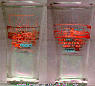 K-Mart 20th Anniversary Advertising Drinking Glass