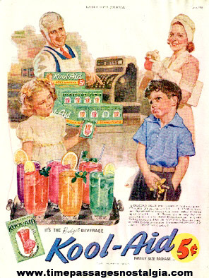 1942 Perkins Product Company Kool - Aid Drink Mix Color Advertisement