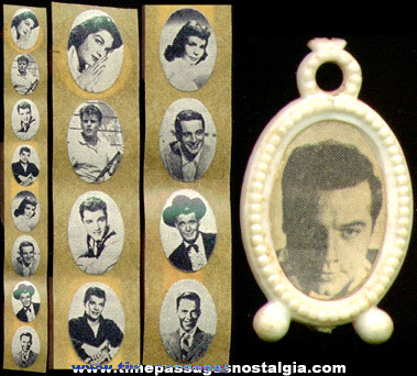 Scarce Unused Strip Of Movie Star Picture Stickers For Gumball Machine Charms