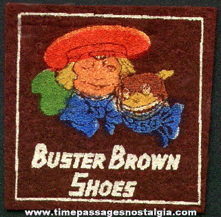 Old Painted Buster Brown Shoes Advertising Premium Felt Patch