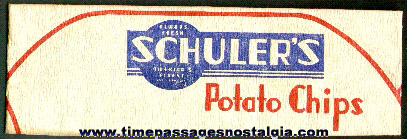 Old Schuler’s Potato Chips Advertising Paper Vendors Hat