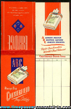 (2) Chesterfield Cigarettes Advertising Premium Bridge Score Pads