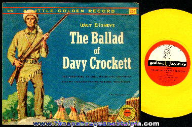 Old Walt Disney’s Davy Crockett Little Golden Record With Picture Sleeve