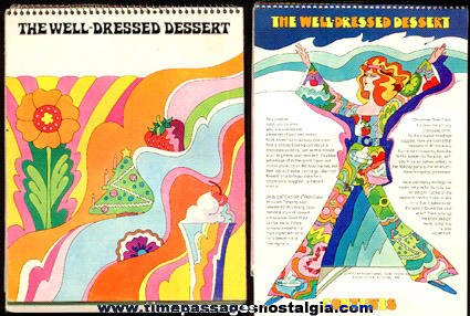 1969 Psychedelic Cool Whip ’’The Well Dressed Dessert’’ Easel Back Advertising Recipe Book