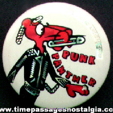 ©1983 Pink Panther - Punk Panther Cartoon Character Pin Back Button