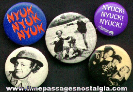 (5) Three Stooges Pin Back Buttons