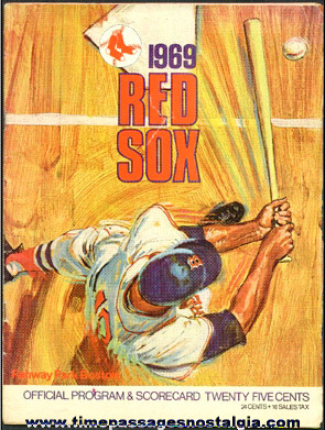 1969 Boston Red Sox Fenway Park Baseball Program