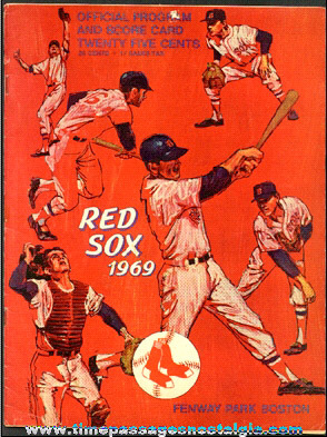 1969 Boston Red Sox Fenway Park Baseball Program