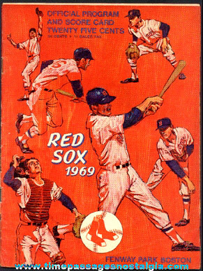 1969 Boston Red Sox Fenway Park Baseball Program