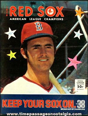 1976 Boston Red Sox Fenway Park Baseball Program