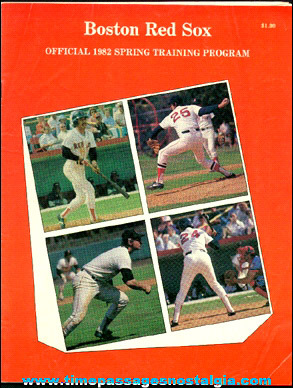 1982 Boston Red Sox Fenway Park Spring Training Baseball Program