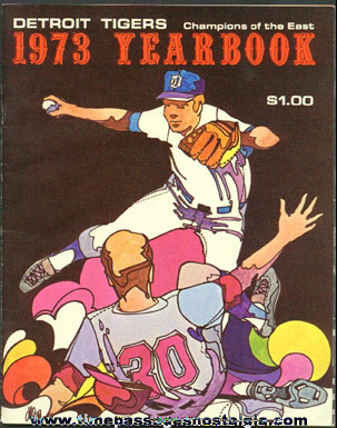 1973 Detroit Tigers / Tigers Stadium Baseball Year Book