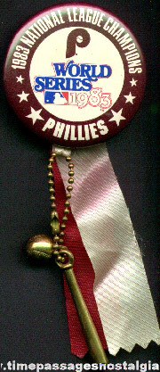 1983 Philadelphia Phillies World Series National League Champions Pin Back Button