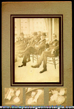 Old Photograph of (5) (G.A.R. ?) Men on a matt board