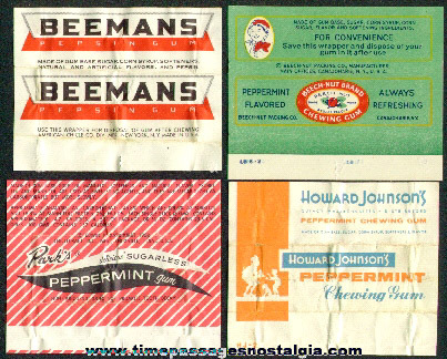 (4) Different Mixed Old Chewing Gum Wrappers