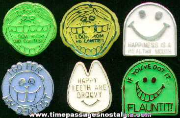 (6) 1960’s - 1970’s Dentist Premium Toy Rings