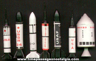 (6) Different Gum Ball Machine Prize Rocket & Missile Miniature Models Kits