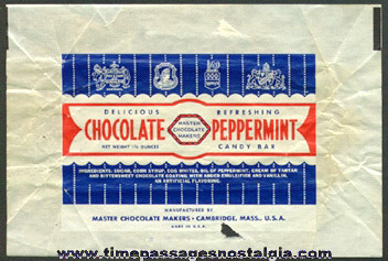 Old Master Chocolate Makers Chocolate Peppermint Candy Bar Wrapper