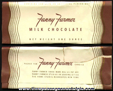 Old & Rare Fanny Farmer Milk Chocolate Candy Bar Wrapper