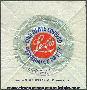 Old & Rare Lewis Chocolate Covered Peppermint Patty Candy Wrapper